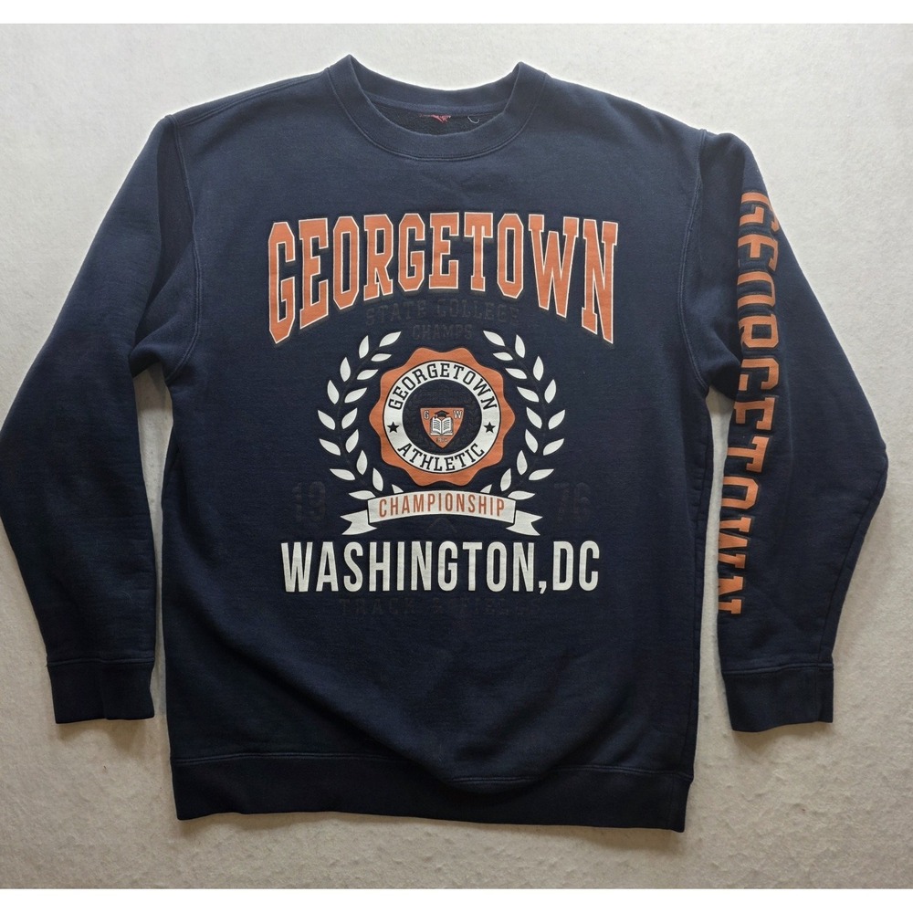 Obsessive Love Georgetown Athletic Women's Blue Heavy Sweatshirt. Size M - Picture 2 of 7